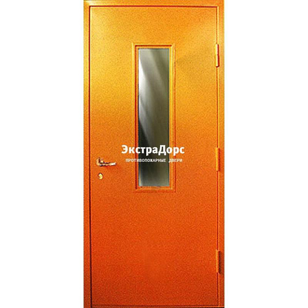 Противопожарная дверь анти-дым оранжевая со стеклом в Орехово зуево  купить