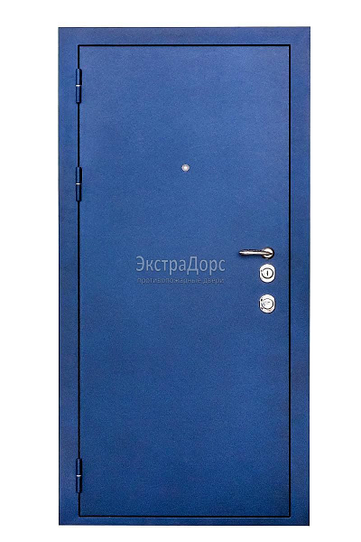 Противопожарная уличная дверь металлическая утепленная EIW 60 синяя глухая однопольная в Орехово зуево  купить